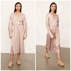 Revolve Vince Draped Pleat Tan Midi Skirt Size 2